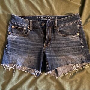 American Eagle Outfitters Blue Distressed Jean Shorts